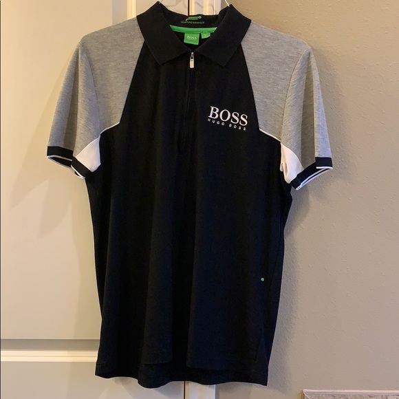hugo boss zipper polo